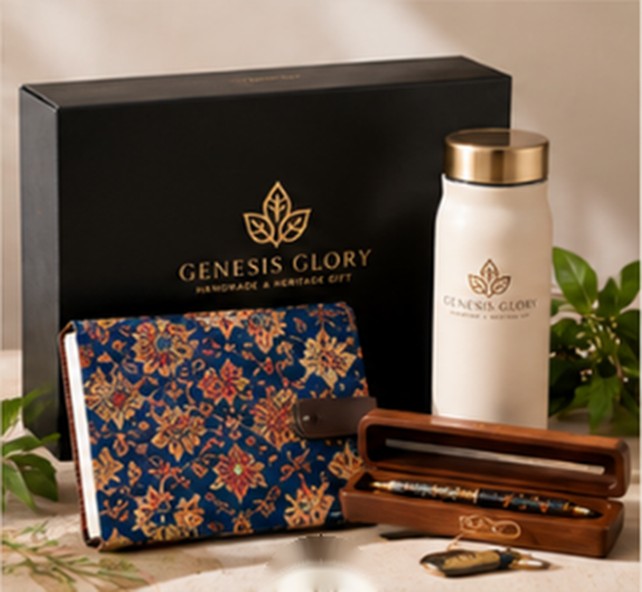Corporate Gift: kotak hadiah, buku catatan batik, dan tumbler