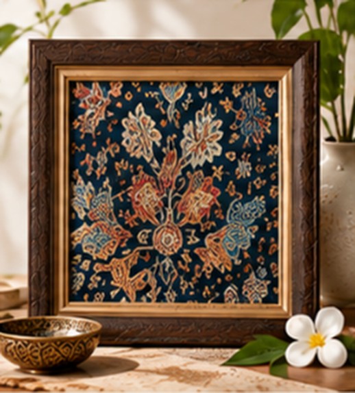 Bingkai foto berbalut kain batik
